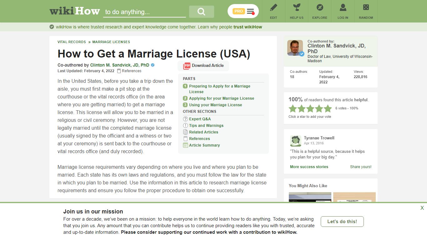 How to Get a Marriage License (USA) (with Pictures) - wikiHow